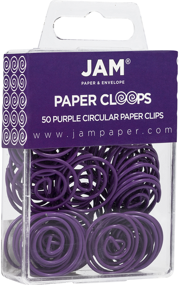Purple Circular "Cloops" Paper Clips - 50 Pack