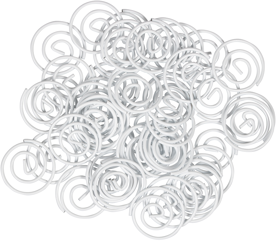 White Circular "Cloops" Paper Clips - 50 Pack