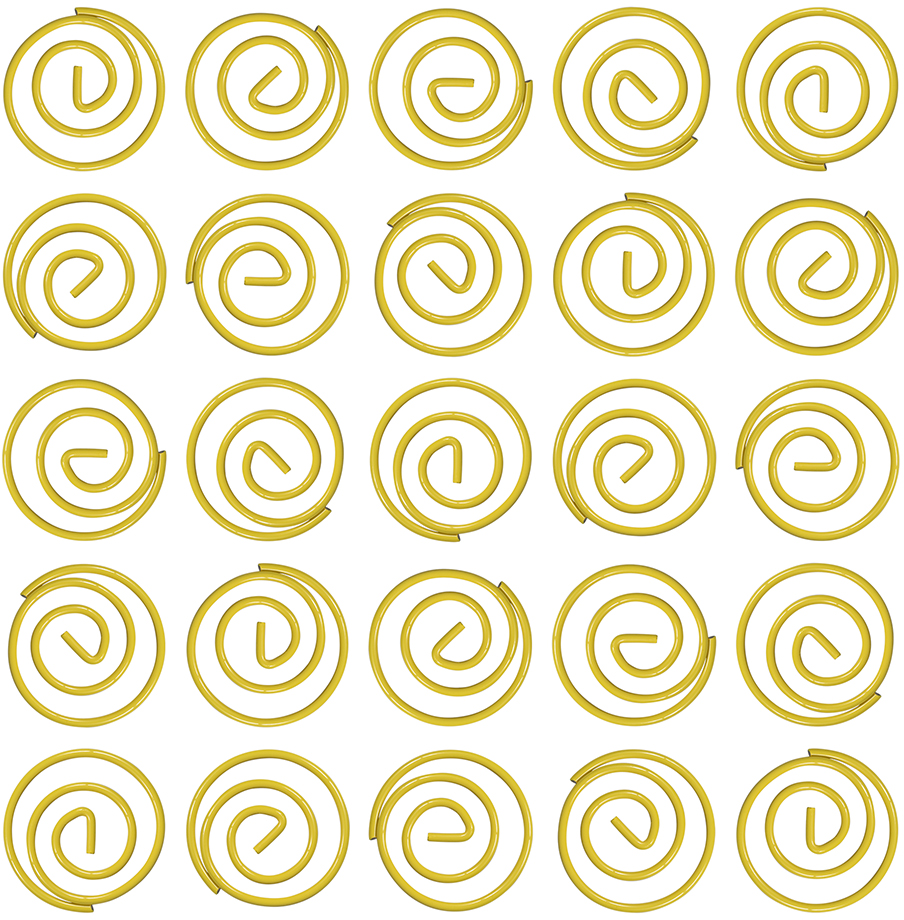 Yellow Circular "Cloops" Paper Clips - 50 Pack