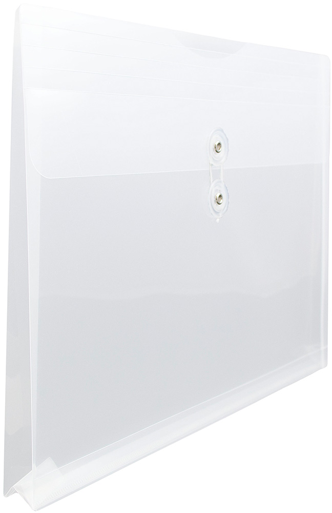 Clear Letter Booklet Plastic Envelopes (9 3/4 x 13) with Button & String