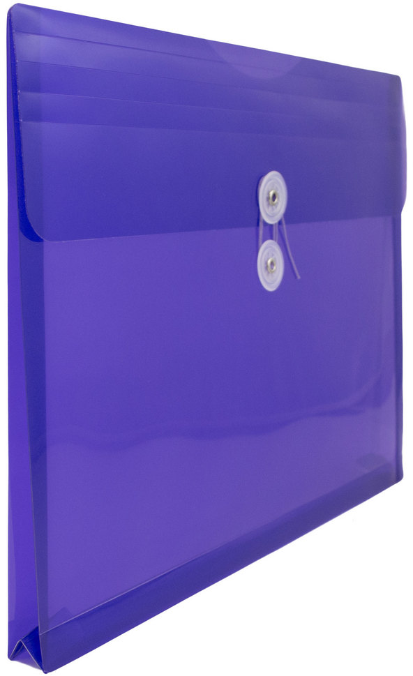 Purple Letter Booklet Plastic Envelopes (9 3/4 x 13) with Button & String