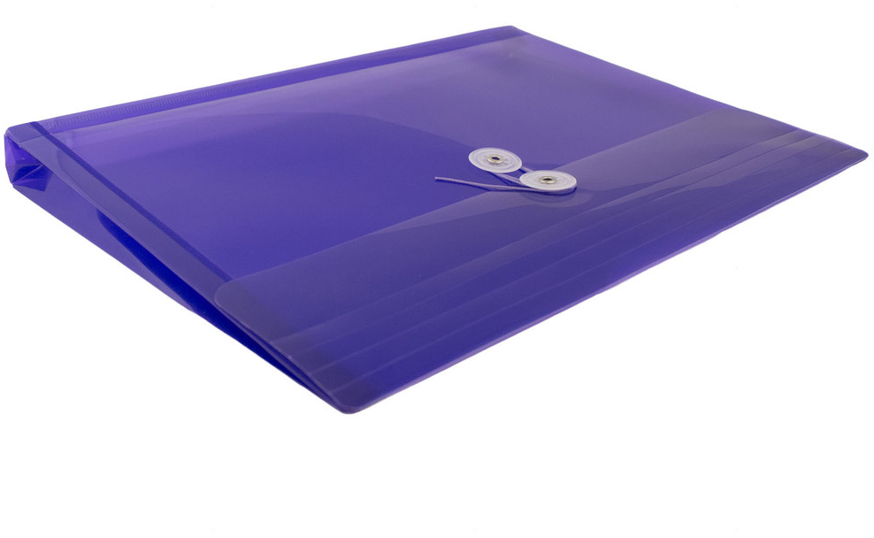 Purple Letter Booklet Plastic Envelopes (9 3/4 x 13) with Button & String