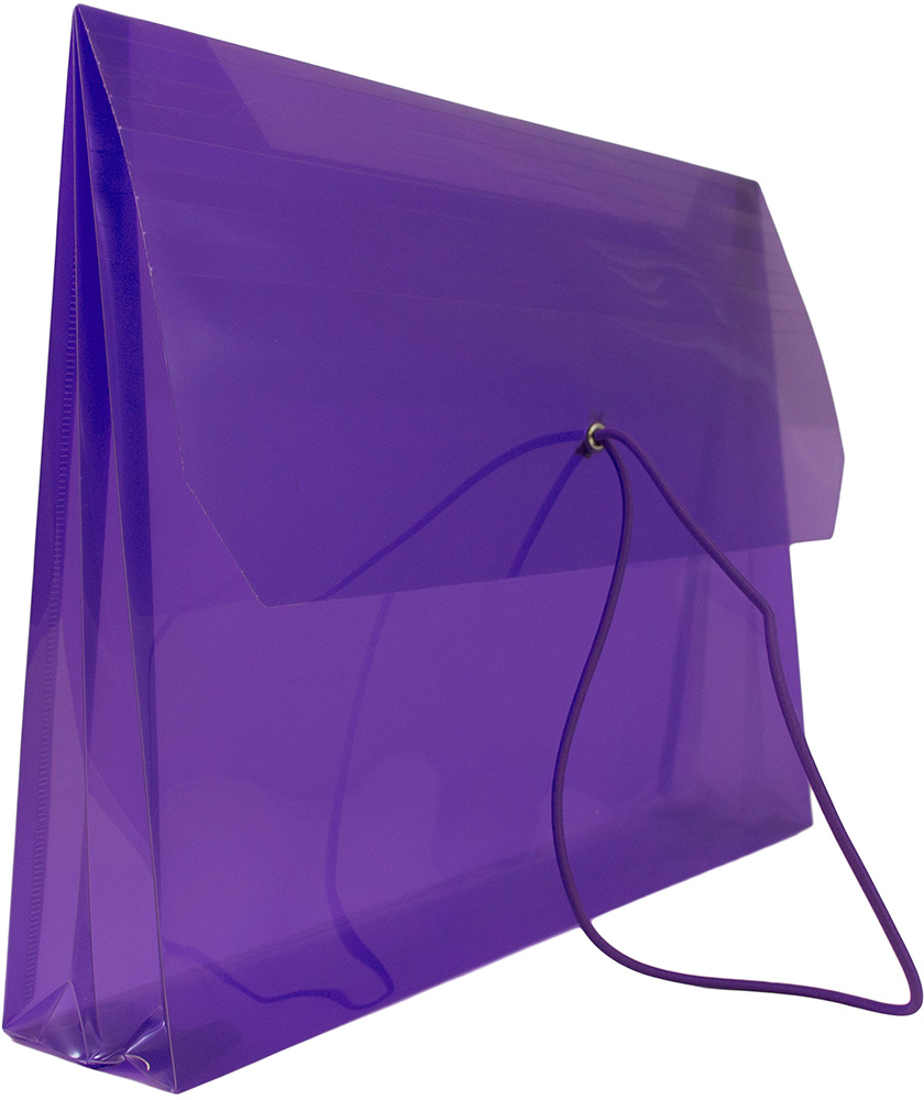 Assorted Letter (9 3/4 x 13) Booklet with 2 5/8" Expansion Plastic Envelopes with Elastic Plastic - 6 Pack