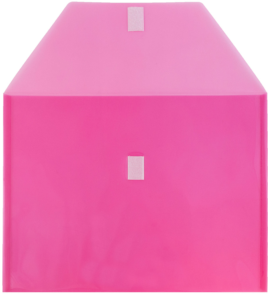 Fuchsia Pink Letter Booklet Plastic Envelopes (9 3/4 x 13) with Hook and Loop Closure