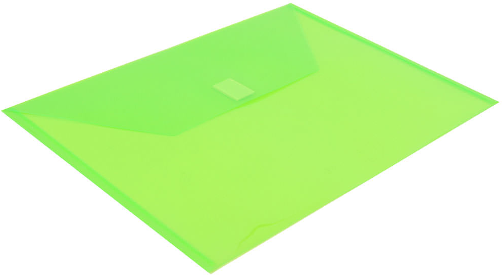 Lime Green Letter Booklet Plastic Envelopes (9 3/4 x 13) with Hook and Loop Closure