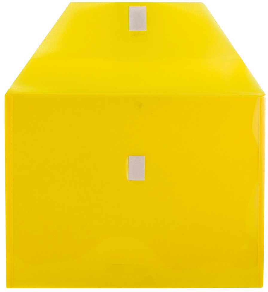 Yellow Letter Booklet Plastic Envelopes (9 3/4 x 13) with Hook and Loop Closure