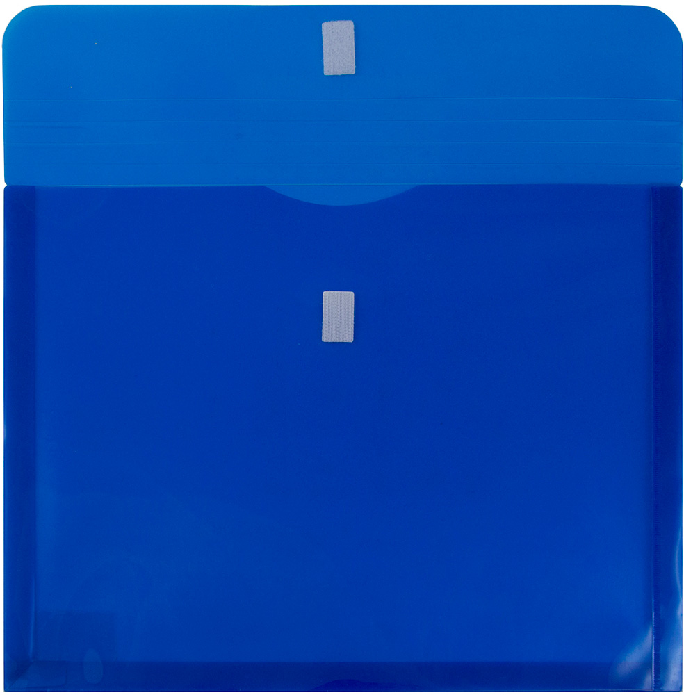 Blue Letter Booklet with 1" Expansion Plastic Envelopes (9 3/4 x 13) with Hook and Loop Closure