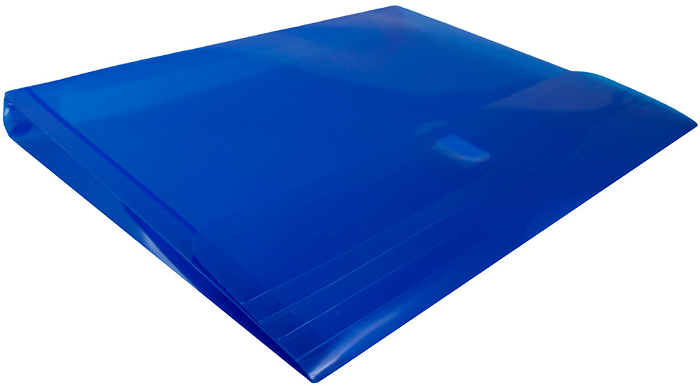 Blue Letter Booklet with 1" Expansion Plastic Envelopes (9 3/4 x 13) with Hook and Loop Closure