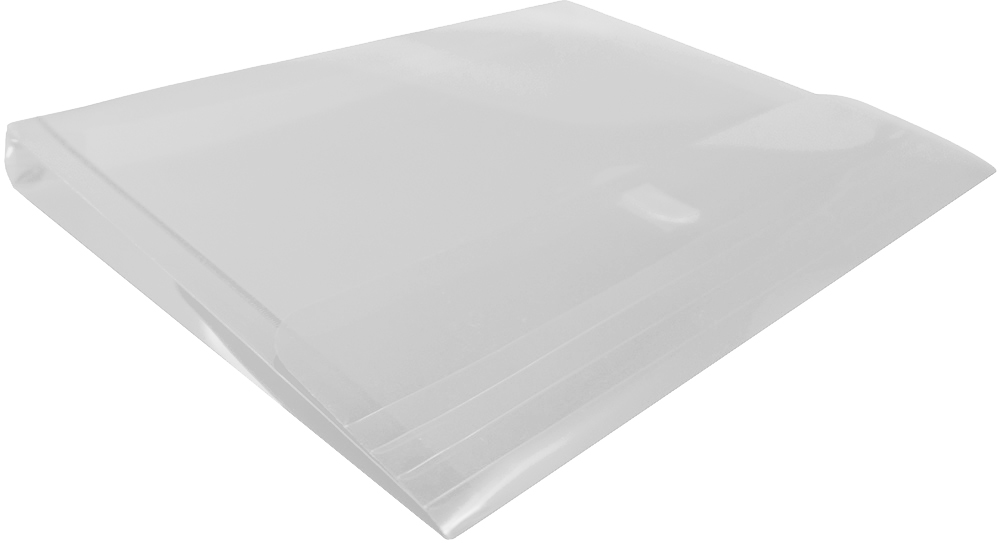 Clear Letter Booklet with 1" Expansion Plastic Envelopes (9 3/4 x 13) with Hook and Loop Closure