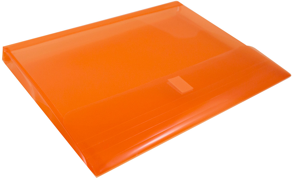 Orange Letter Booklet with 1" Expansion Plastic Envelopes (9 3/4 x 13) with Hook and Loop Closure