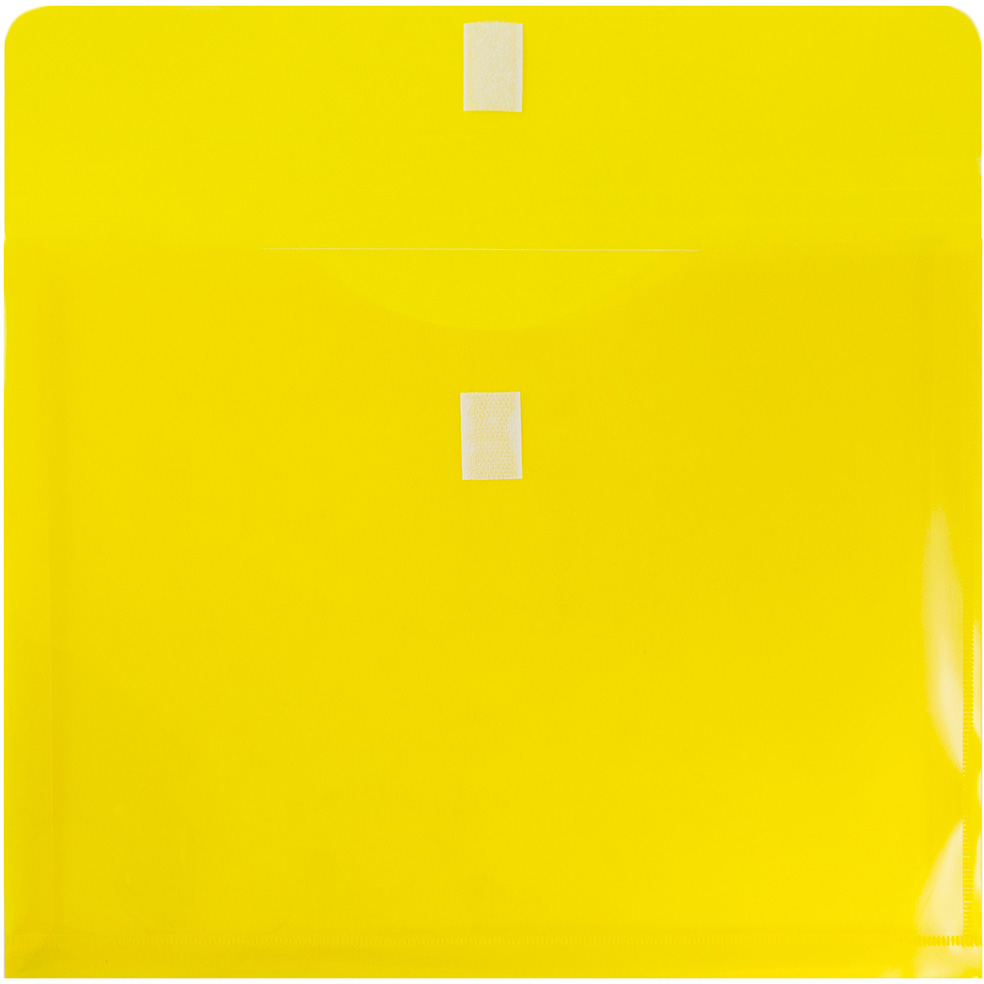 Yellow Letter Booklet with 1" Expansion Plastic Envelopes (9 3/4 x 13) with Hook and Loop Closure