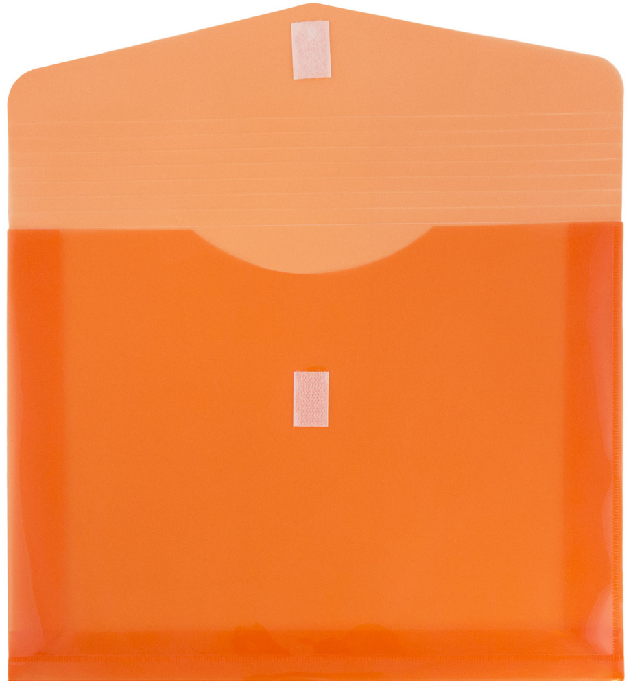 Orange Letter Booklet with 2" Expansion Plastic Envelopes (9 3/4 x 13) with Hook and Loop Closure