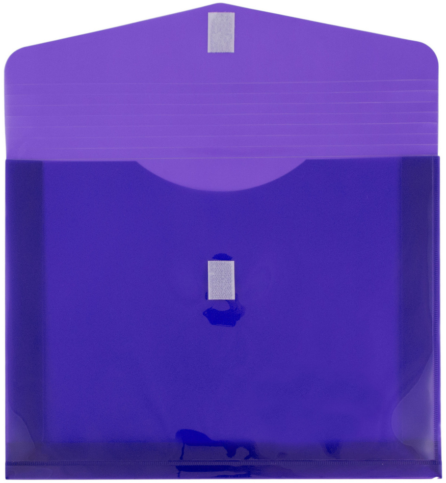 Purple Letter Booklet with 2" Expansion Plastic Envelopes (9 3/4 x 13) with Hook and Loop Closure