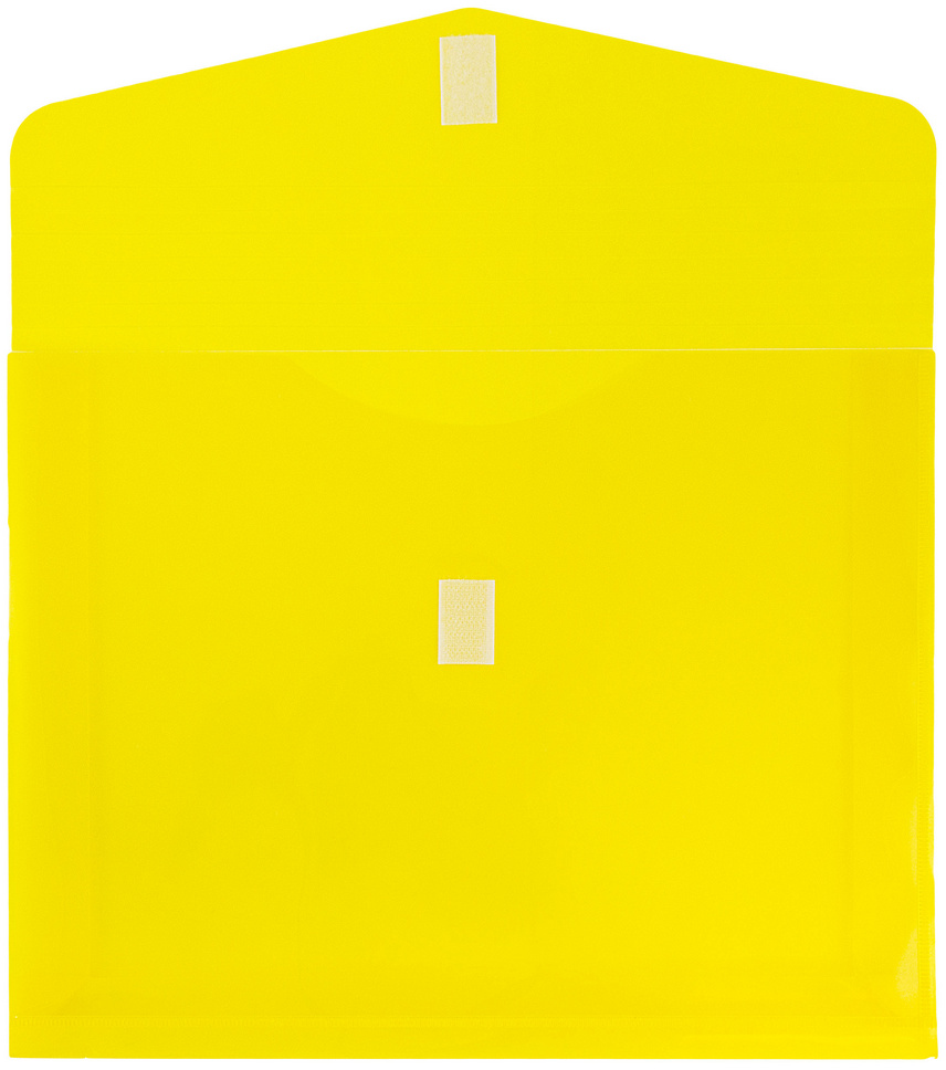 Yellow Letter Booklet with 2" Expansion Plastic Envelopes (9 3/4 x 13) with Hook and Loop Closure