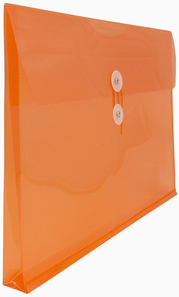 Orange Legal Booklet Plastic Envelopes (9 3/4 x 14 1/2) with Button & String