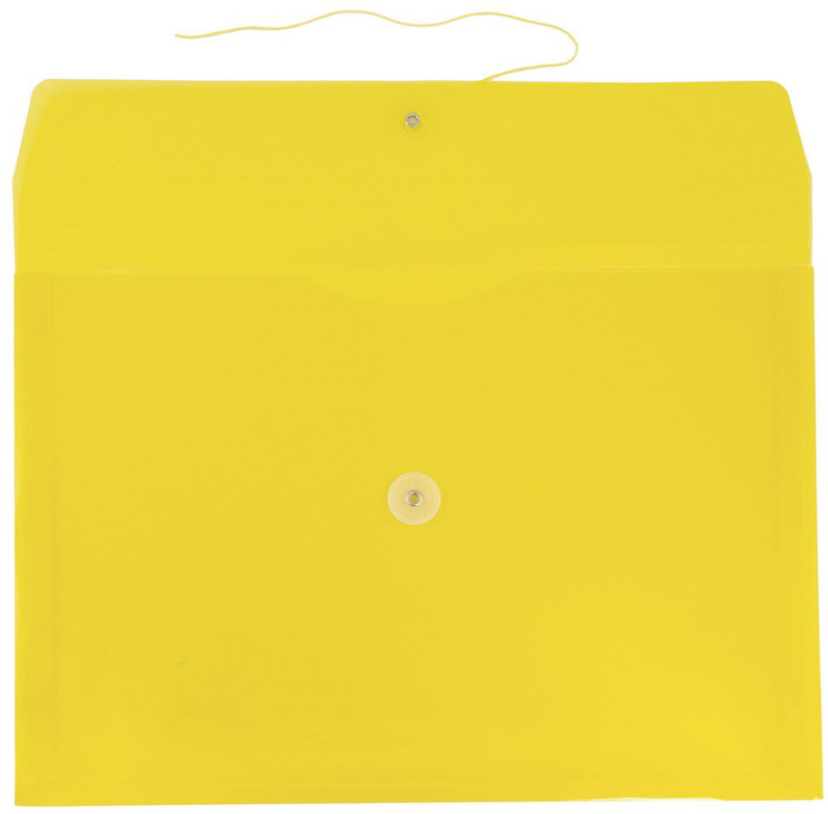 Assorted Legal Booklet Plastic Envelopes (9 3/4 x 14 1/2) with Button & String - 6 Pack