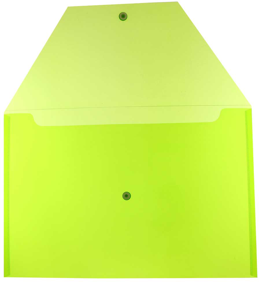 Lime Green Legal Booklet Plastic Envelopes (9 3/4 x 14 1/2) with Snap Closure