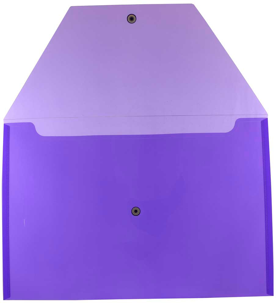 Purple Legal Booklet Plastic Envelopes (9 3/4 x 14 1/2) with Snap Closure