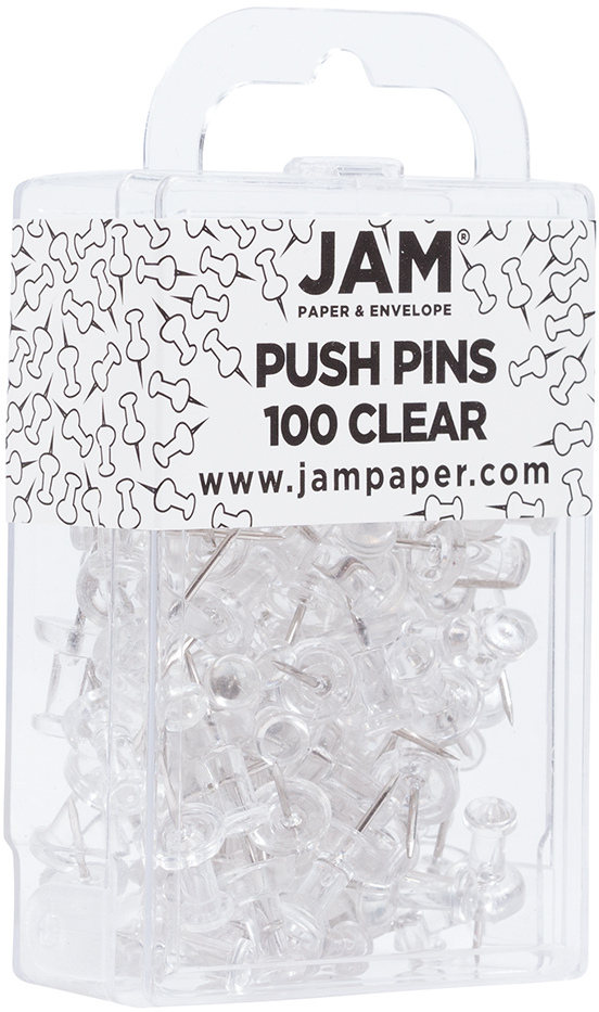 Clear Pushpins - 100 Pack