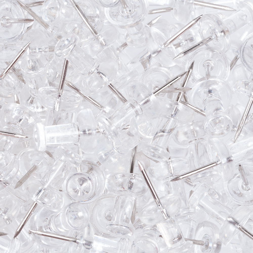 Clear Pushpins - 100 Pack