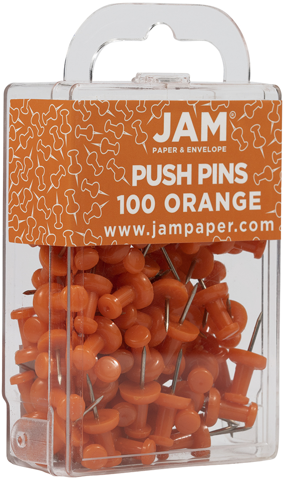 Orange Pushpins - 100 Pack