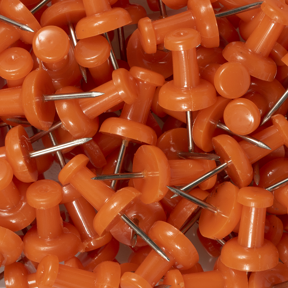 Orange Pushpins - 100 Pack