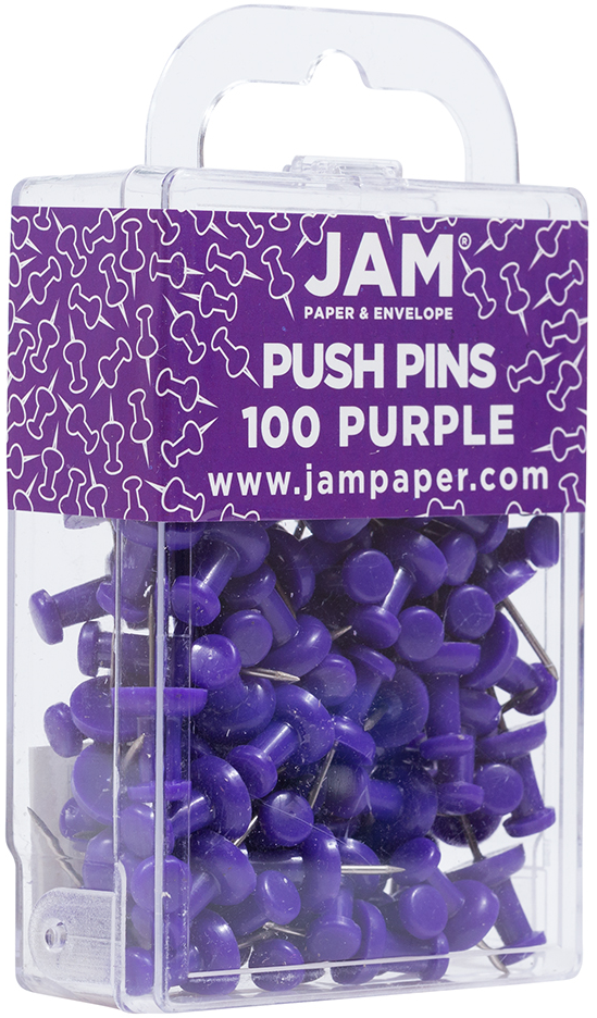 Purple Pushpins - 100 Pack