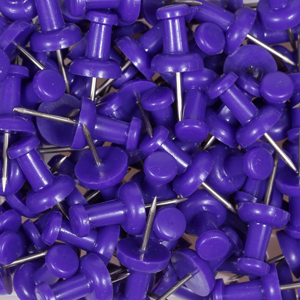 Purple Pushpins - 100 Pack
