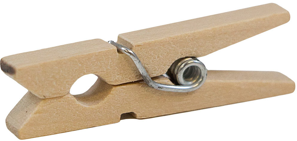 Natural Medium 1 1/8 Inch Wood Clips - 50 Pack
