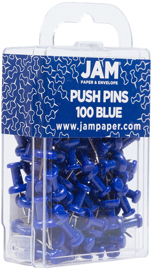 Blue Pushpins - 100 Pack