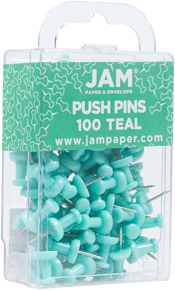 Teal Blue Teal Pushpins - 100 Pack