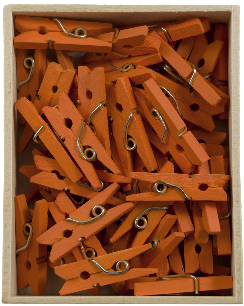 Orange Small 7/8 Inch Wood Clips - 50 Pack