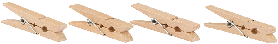 Natural X-Large Wood Clips - 24 Pack