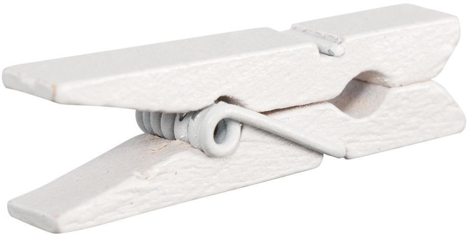Bright White Medium/Large 1 3/8 Inch Wood Clips - 20 Pack