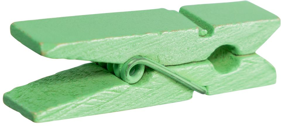 Mint Green Medium/Large 1 3/8 Inch Wood Clips - 20 Pack