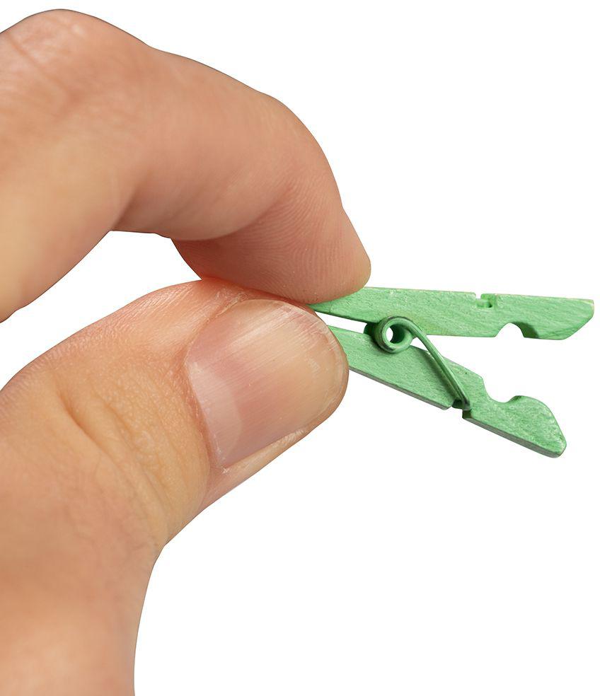 Mint Green Medium/Large 1 3/8 Inch Wood Clips - 20 Pack