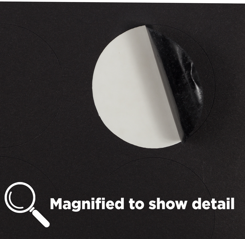 Black Medium 1 2/3 Inch Round Labels