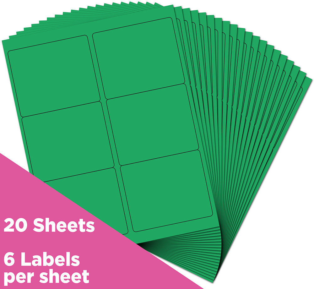 Green 3 1/3 x 4 Shipping Labels