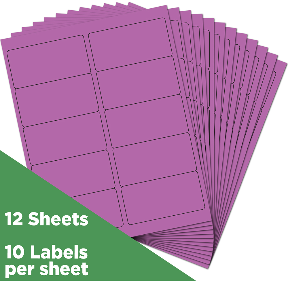 Violet Purple 2 x 4 Address Labels