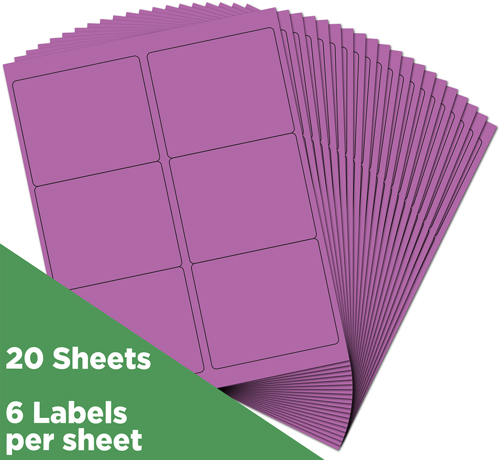Violet Purple 3 1/3 x 4 Shipping Labels