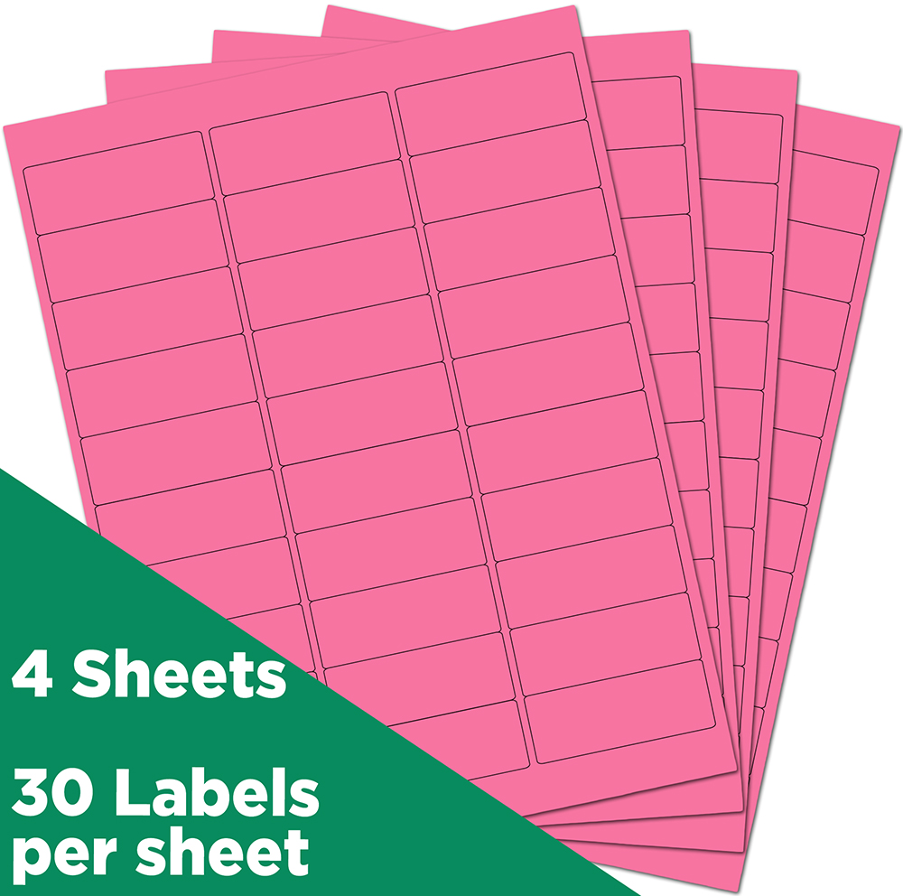 Ultra Pink 1 x 2 5/8 Return Address Labels
