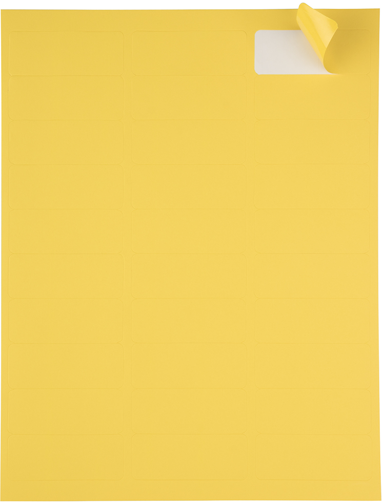 Yellow 1 x 2 5/8 Return Address Labels