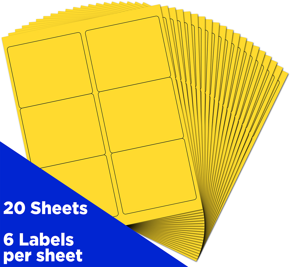 Yellow 3 1/3 x 4 Shipping Labels