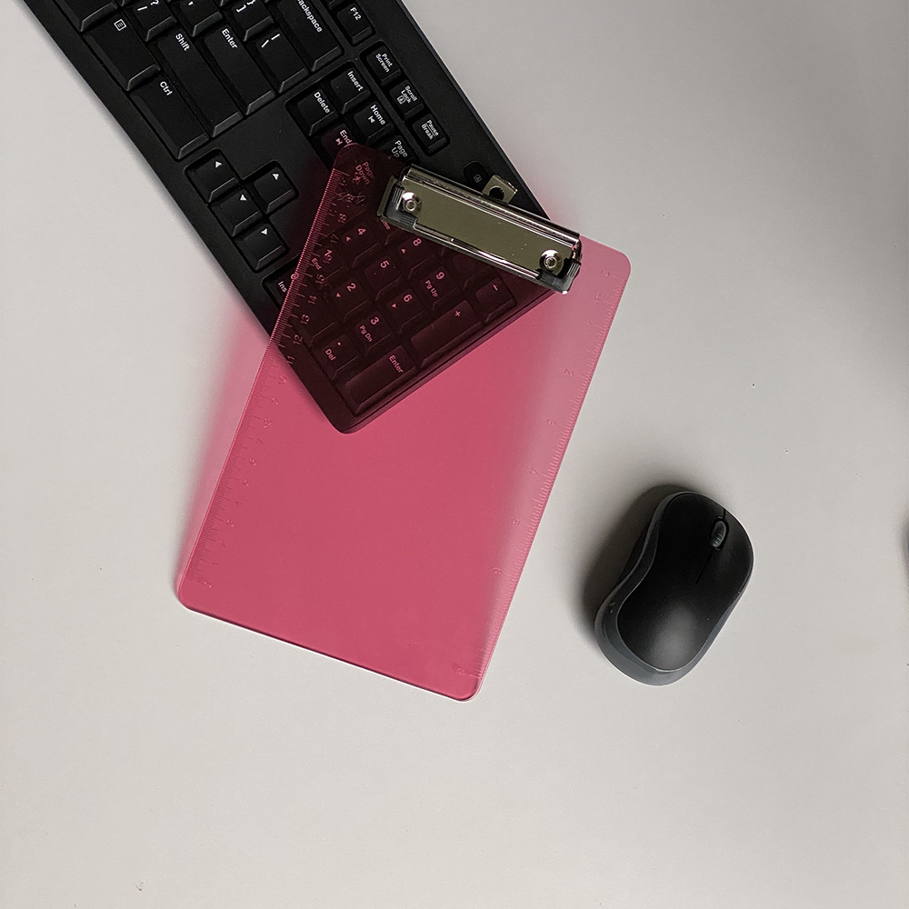 Pink Plastic 6 x 9 Mini Acrylic Clipboards