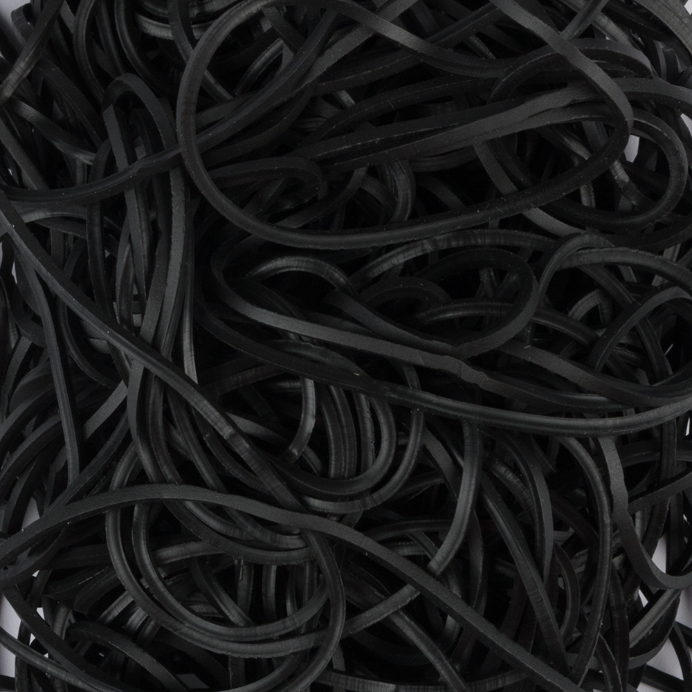 Black Size 19 Rubber Bands - 100 Pack
