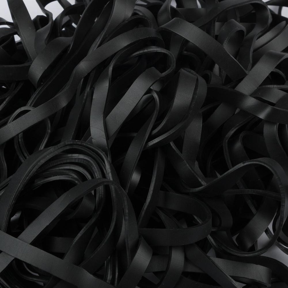 Black Size 64 Rubber Bands - 100 Pack
