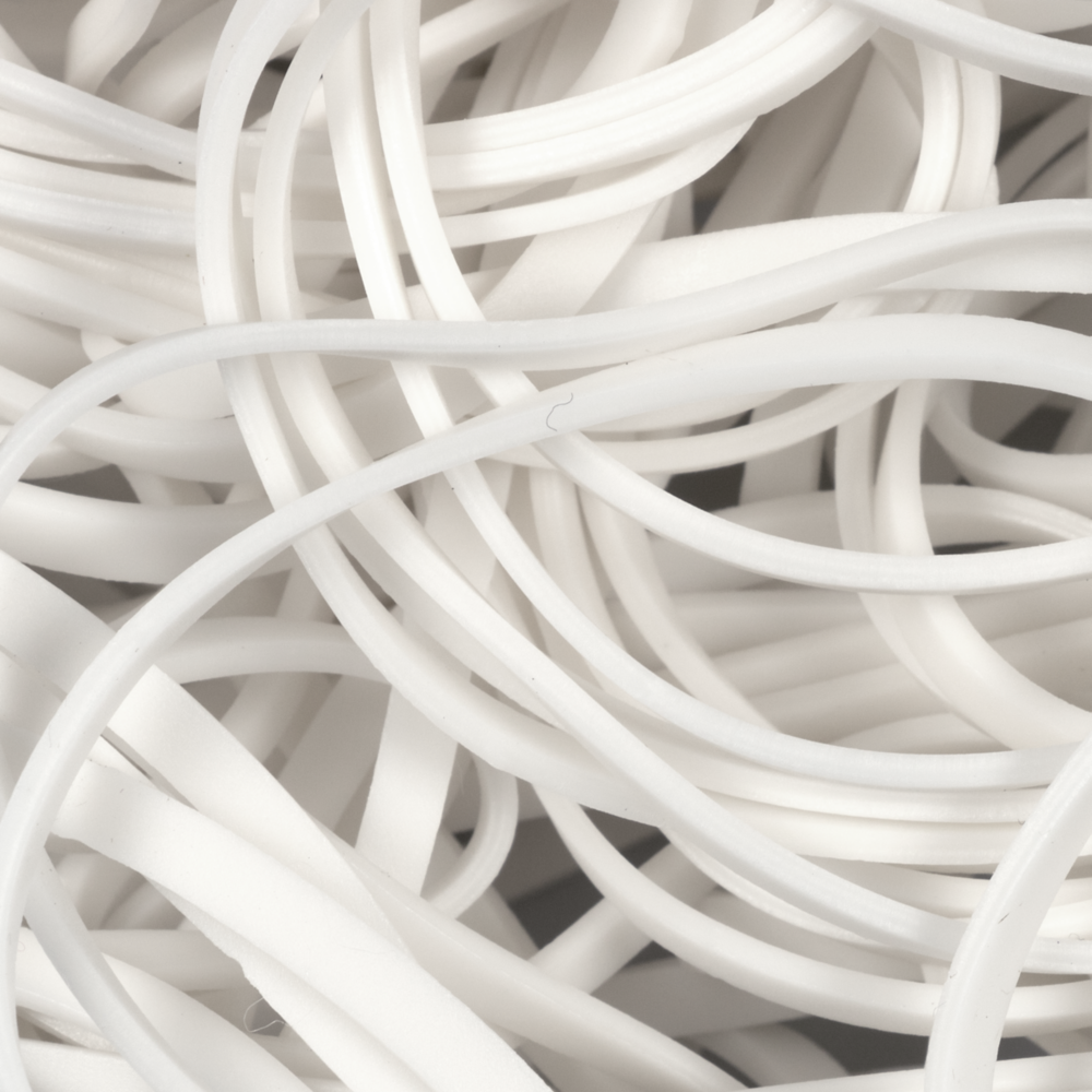 White Size 33 Rubber Bands - 100 Pack