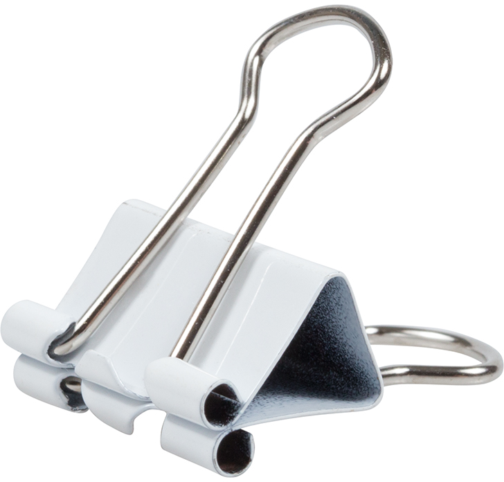 White Small 19mm Binder Clips - 25 Pack