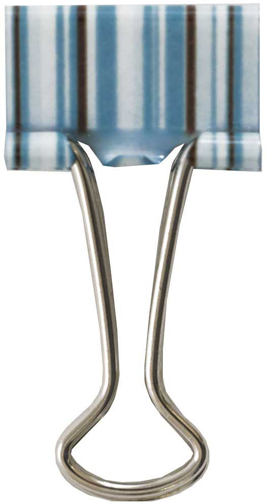 Green and Blue with Brown and White Stripes Small 19mm Binder Clips - 10 Pack