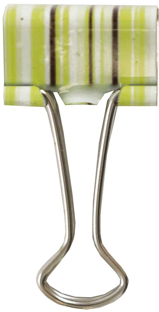Green and Blue with Brown and White Stripes Small 19mm Binder Clips - 10 Pack